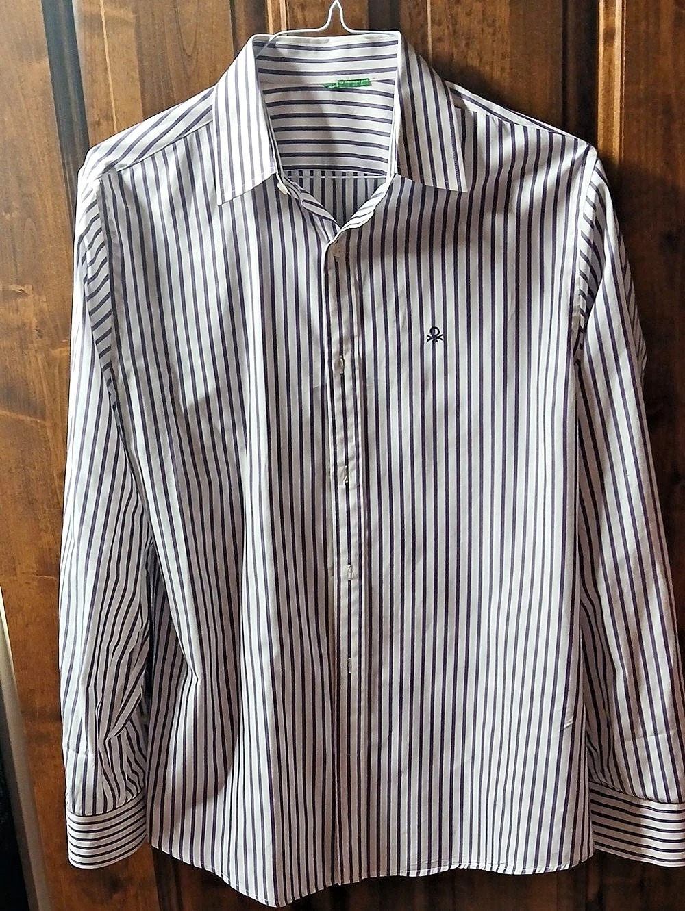 Brooks Brothers Striped Dress Shirt in White & Blue Like New